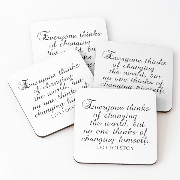 Item preview, Leo Tolstoy Quote - Everyone Thinks Of Changing The World But No One Thinks Of Changing Himself designed and sold by PhiloJourney.