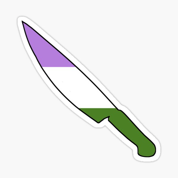 "Knife Emoji - Genderqueer" Sticker by Draikinator | Redbubble