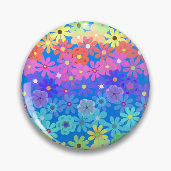 Item preview, Rainbow Hippie Flowers Horizontal Lines | Cherie's Art (c)2021 designed and sold by CheriesArt.