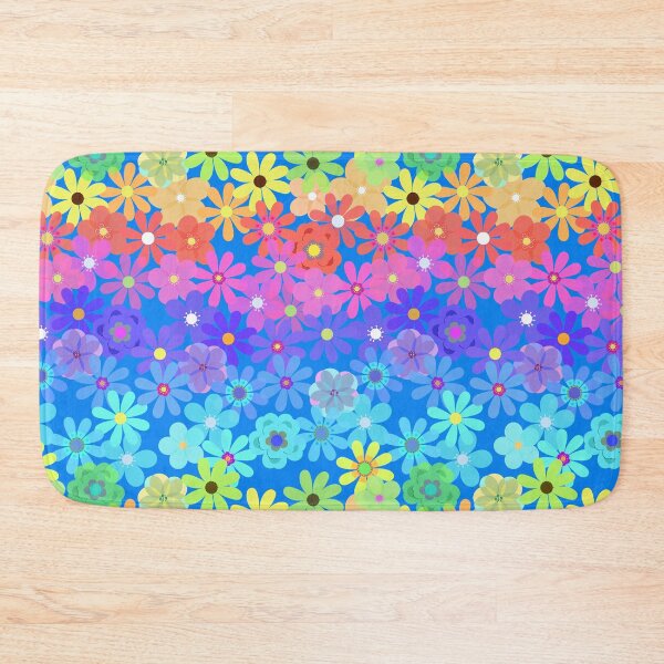 Item preview, Rainbow Hippie Flowers Horizontal Lines | Cherie's Art (c)2021 designed and sold by CheriesArt.