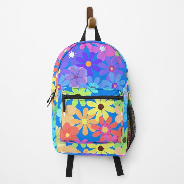 Item preview, Rainbow Hippie Flowers Horizontal Lines | Cherie's Art (c)2021 designed and sold by CheriesArt.