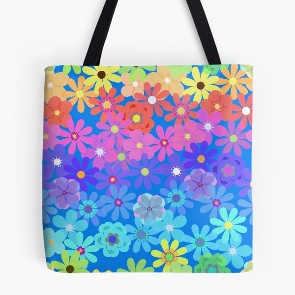 Item preview, Rainbow Hippie Flowers Horizontal Lines | Cherie's Art (c)2021 designed and sold by CheriesArt.