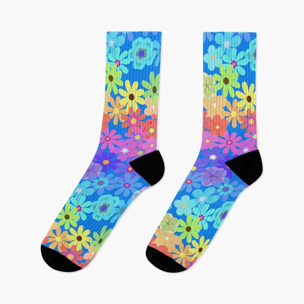 Item preview, Rainbow Hippie Flowers Horizontal Lines | Cherie's Art (c)2021 designed and sold by CheriesArt.