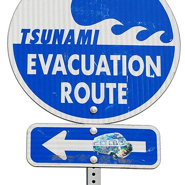 Artwork thumbnail, road sign tsunami (left arrow) by mystudiocreate