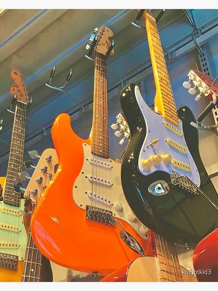 "Orange and Black Electric Guitars" Poster for Sale by knightkid3