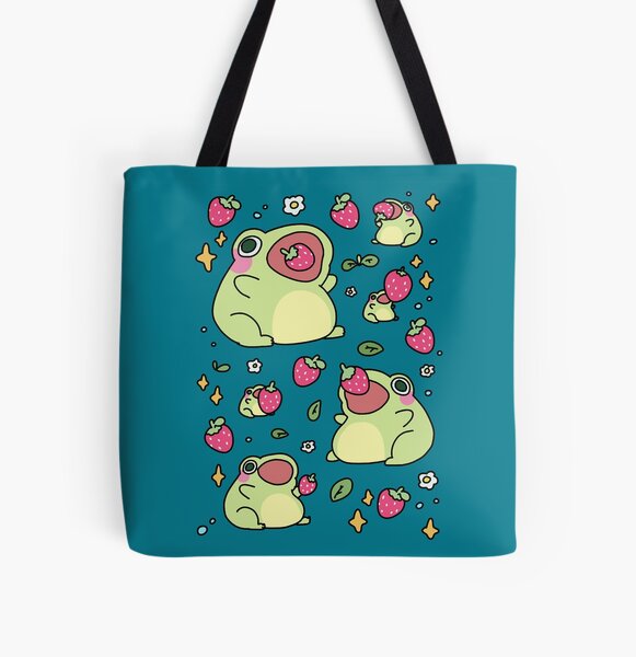 THEYGE Frog Tote Bag Cute Canvas Bag Aesthetic Funny Tote Bag For Women  Frogs Tote Handbag Cotton Grocery Shopping Bag Beach Shoulder Bag