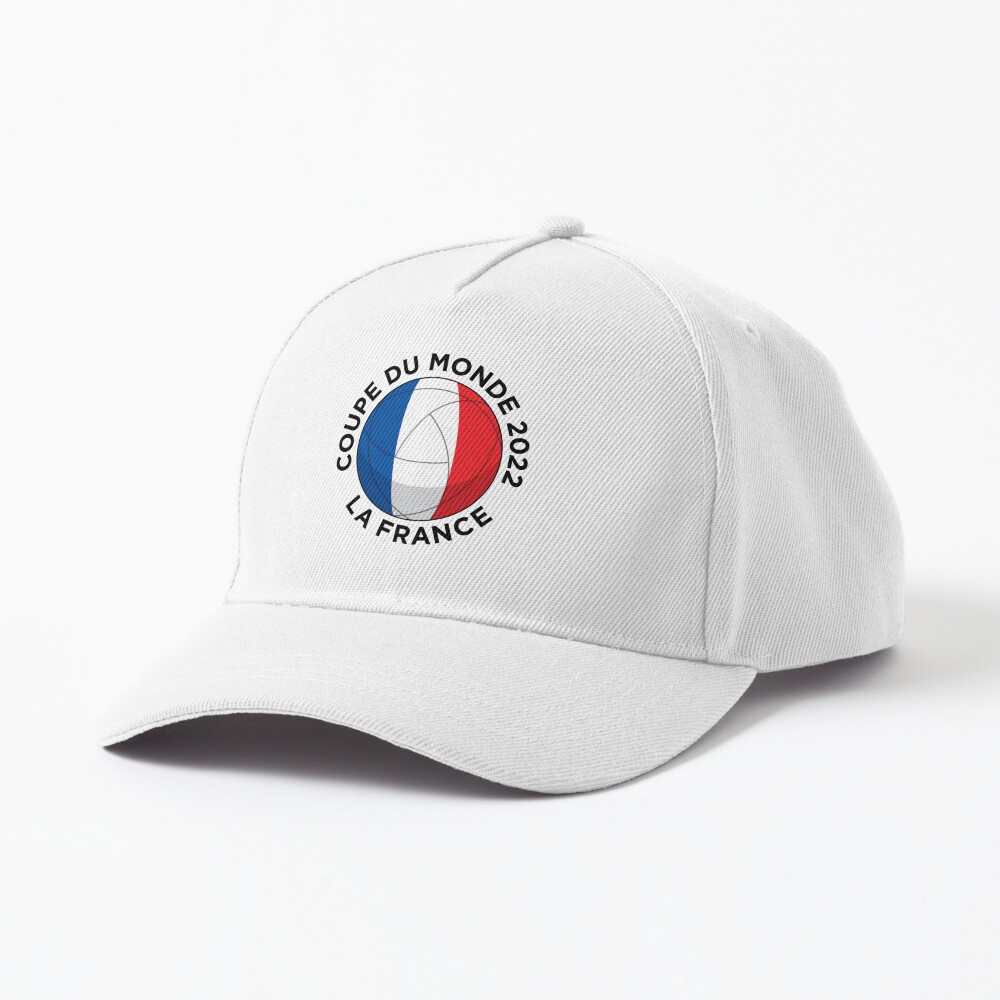 Coupe Du Monde 2022 Football - Drapeau Français (Texte Noir)