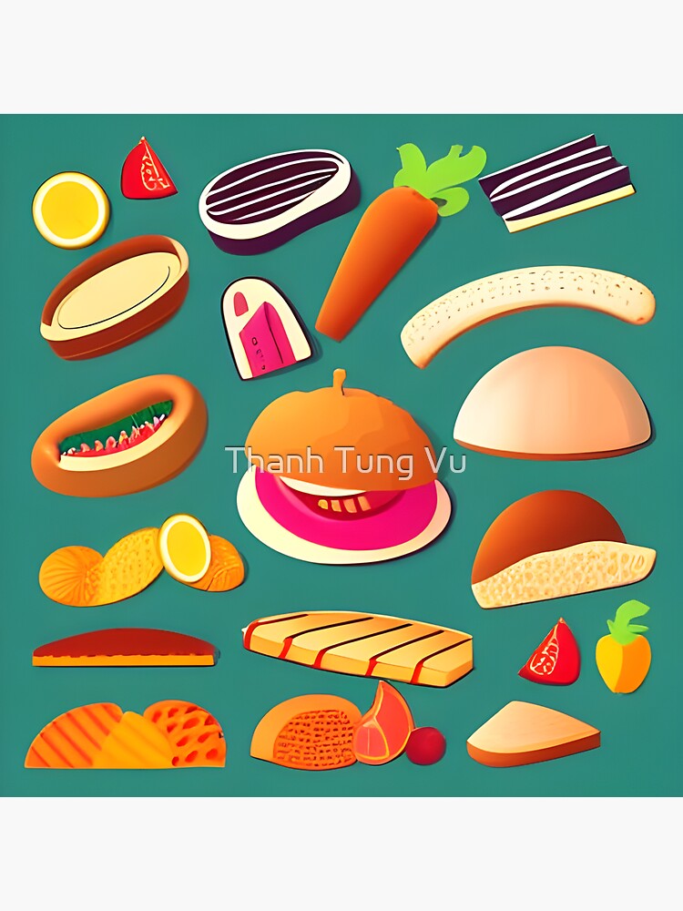 set-of-foods-sticker-for-sale-by-tungvtt-redbubble