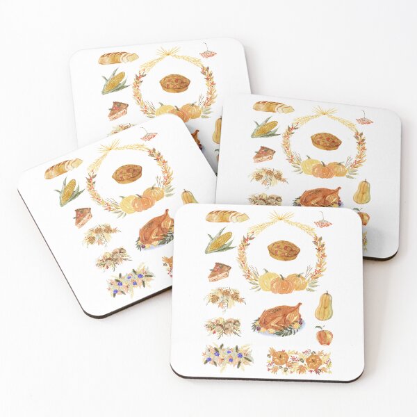 Item preview, Thanksgiving dinner sticker set designed and sold by Silva-Sol.