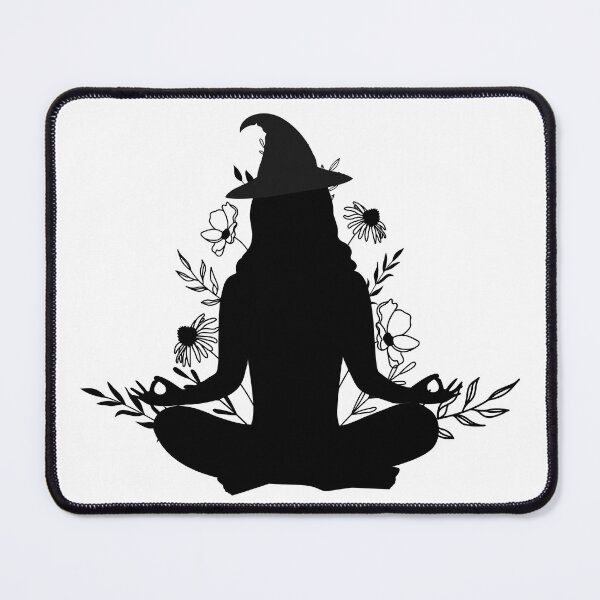 Item preview, Meditating Nature Witch Black Silhouette  designed and sold by Suzalicious.