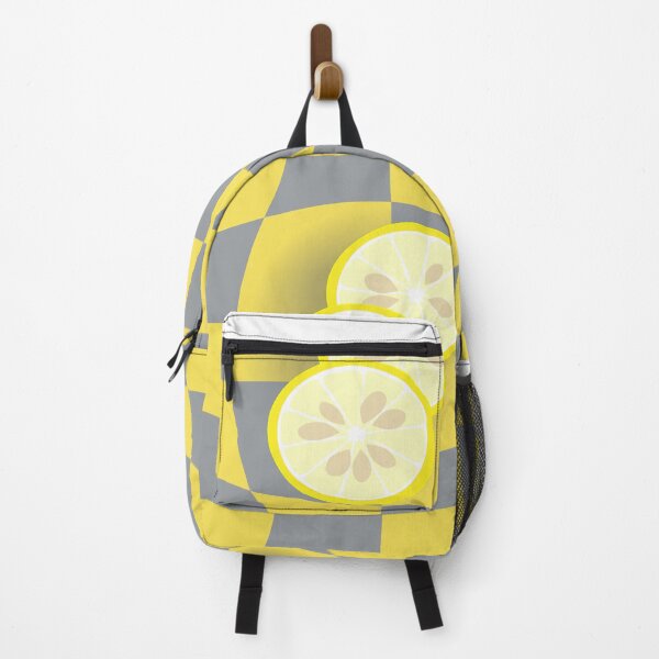 Item preview, yellow and gray checked print with lemon slices  designed and sold by rocklegends99.