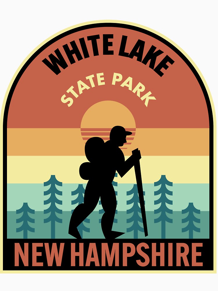 Imagen 6 de 6, Sudadera con capucha con la obra White Lake State Park New Hampshire Retro Hiking, diseñada y vendida por HalpinDesign.
