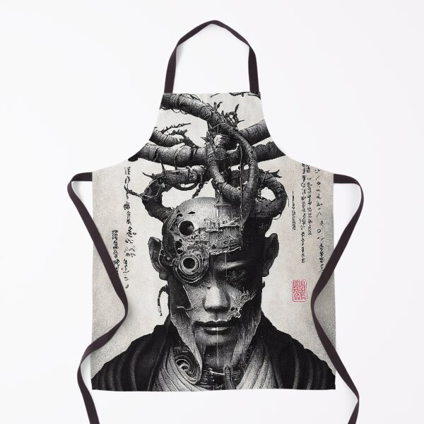 Item preview, Japanese Biopunk Monk Fighter etching designed and sold by Åveline Dvorak.