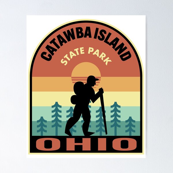 Item preview, Catawba Island State Park Ohio Retro Hiking designed and sold by HalpinDesign.