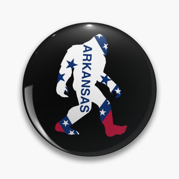 Item preview, Bigfoot outline Arkansas state flag designed and sold by OKyak.