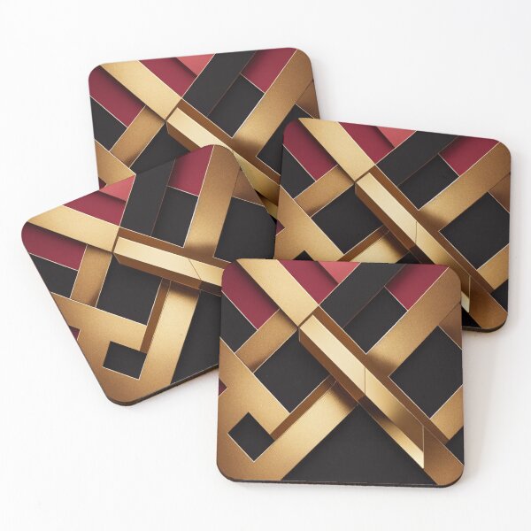 Item preview, Abstract Diagonals Red, Gold & Black designed and sold by Stanley de Wekker.