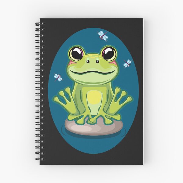 Item preview, Green smiling frog sitting on the stone Illustration Artwork designed and sold by Motorenkammer.