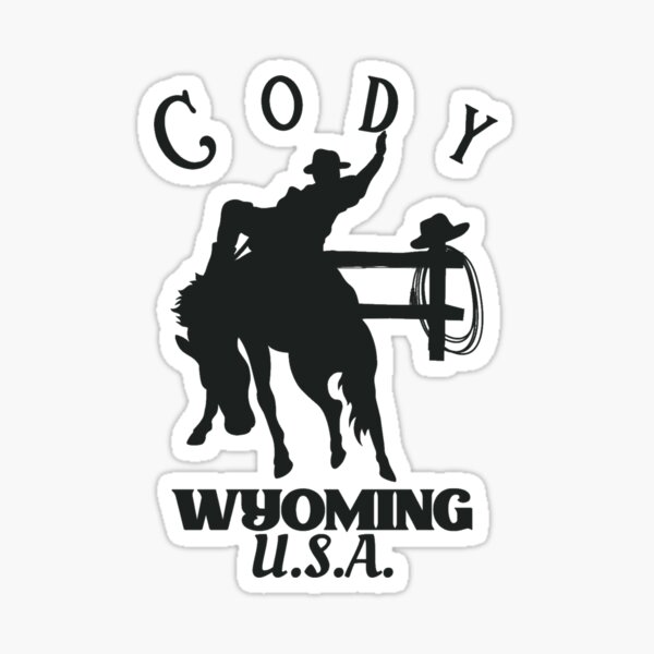 "Black Cody Wyoming Rodeo Rider" Sticker for Sale by WesternLocales