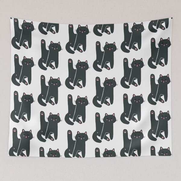 Item preview, Black Cat Licking Butt designed and sold by waddleworks.