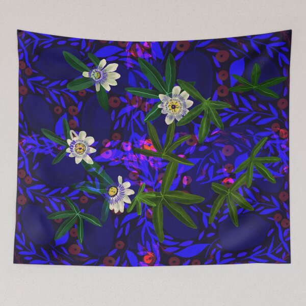 Item preview, Tropical background with a very beautiful pattern of passiflora and lemon designed and sold by ludmilart.