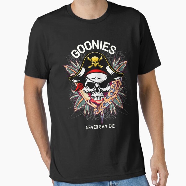 Vista previa del artículo con la obra «Regalos de Los Goonies Never Say Die», diseñado y vendido por The Love Quill.