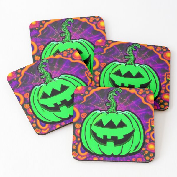 Item preview, Halloween green pumpkin laughing scary boo illustration artwork designed and sold by Motorenkammer.