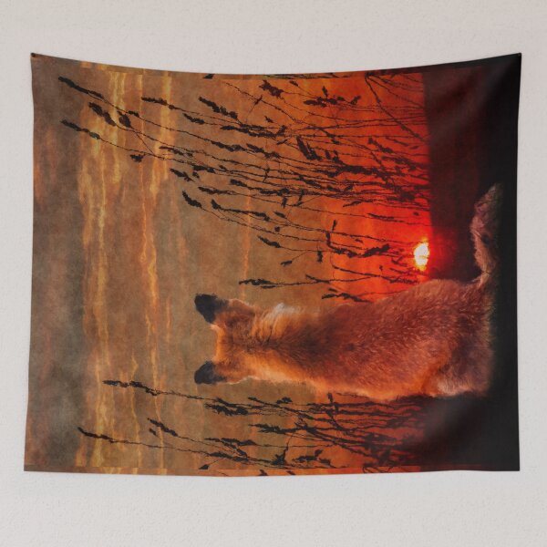 Item preview, Red Fox watching the Sunset designed and sold by tinytiger77.