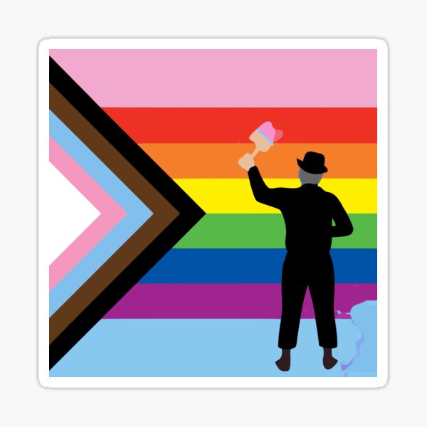 Painting the progress pride flag Sticker