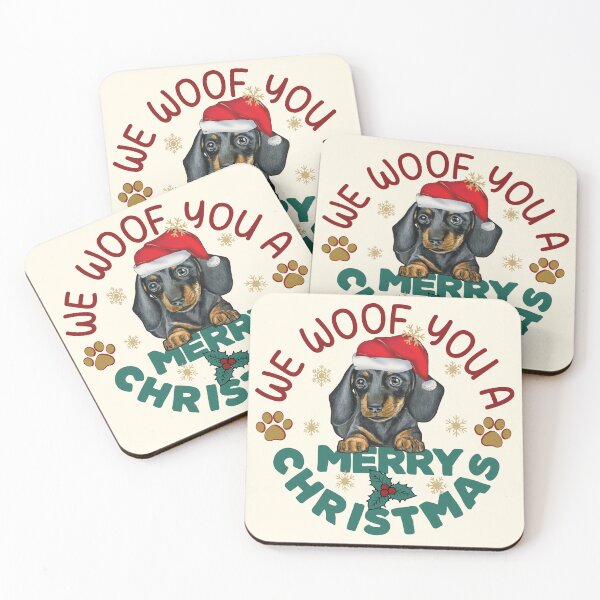 Item preview, Funny Dachshund Christmas -  Woof You A Merry  designed and sold by DebbisPalette.