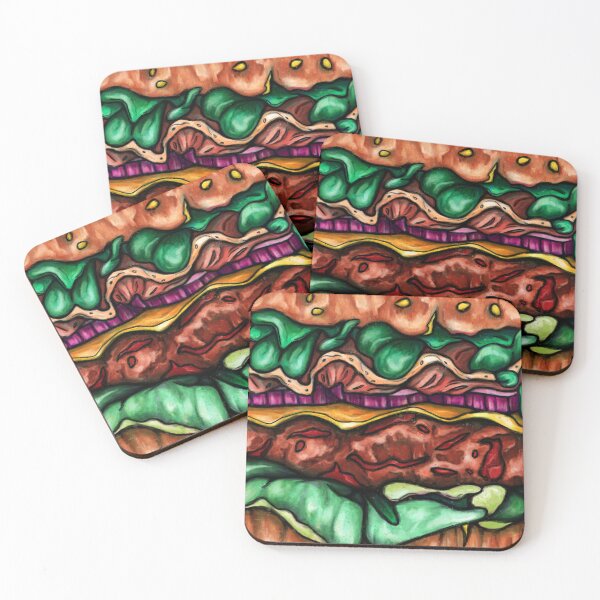Item preview, Colorful hamburger painting, fast-food pop art designed and sold by NadiaChevrel.
