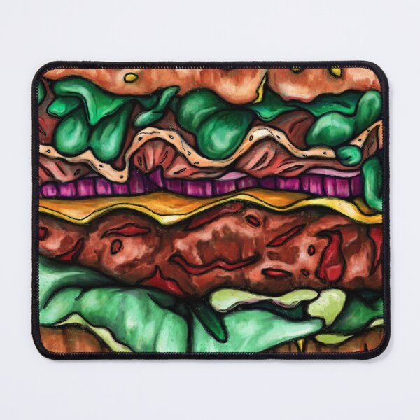 Item preview, Colorful hamburger painting, fast-food pop art designed and sold by NadiaChevrel.