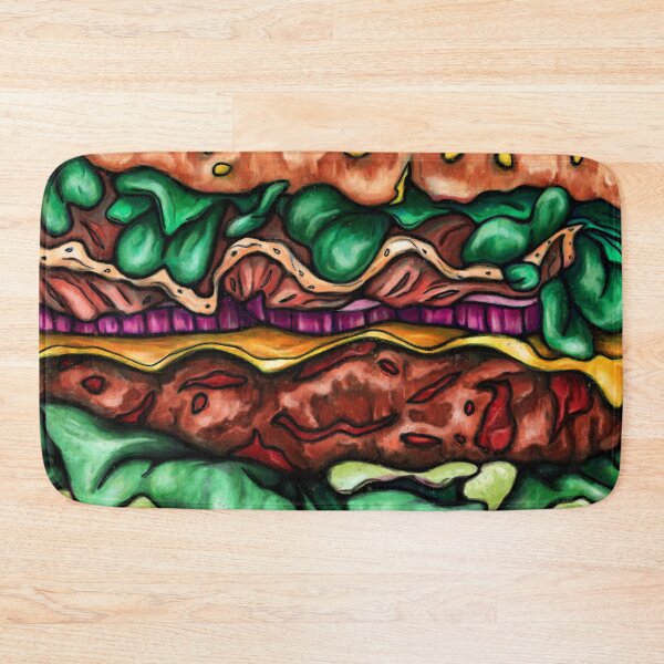 Item preview, Colorful hamburger painting, fast-food pop art designed and sold by NadiaChevrel.