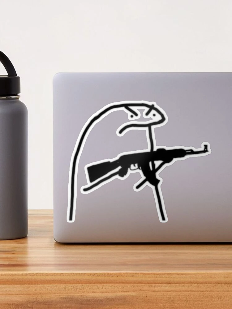 Funny stickman with gun Sticker for Sale by Mr SS