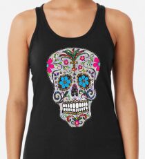 Pailletten Zuckerschädel Racerback Tank Top