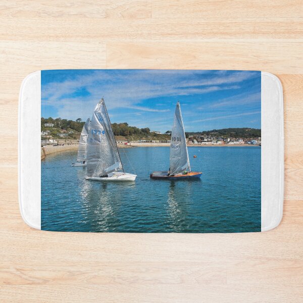 Item preview, Sailing Dinghies Leaving Lyme Regis Harbour designed and sold by Dorset Girl.