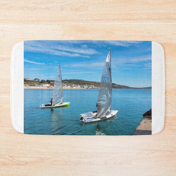Item preview, Sailing Dinghies Leaving Lyme Regis Harbour designed and sold by Dorset Girl.