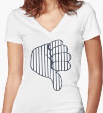 Thumbs Down Women's Fitted V-Neck T-Shirt