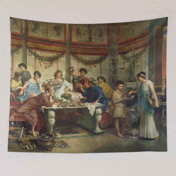 Item preview, A Roman Feast | Roberto Bompiani | 1890 Greco-Roman History Art designed and sold by CJET.