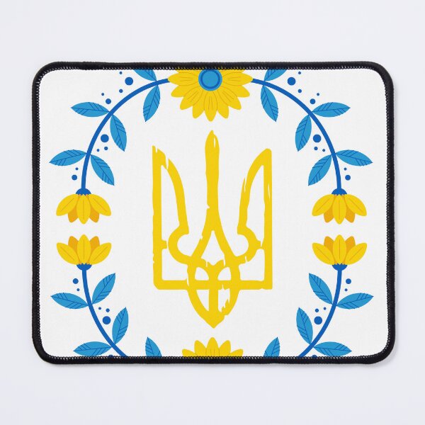Item preview, ukrainian army symbols tryzub in flowers designed and sold by Rub14ekArts.