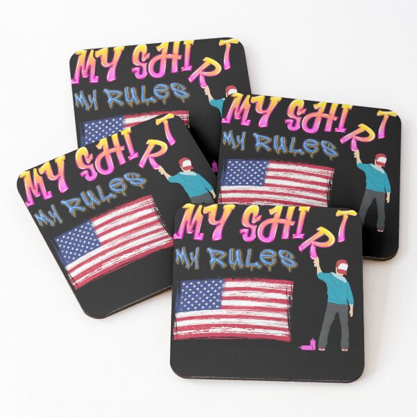 Item preview, My Shirt My Rules Grafitti American Flag designed and sold by kubix81.
