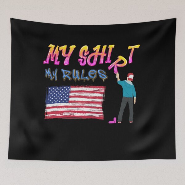 Item preview, My Shirt My Rules Grafitti American Flag designed and sold by kubix81.