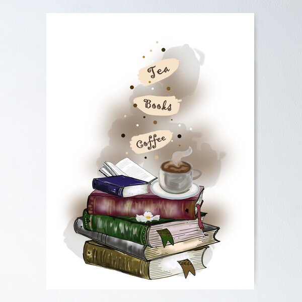 Item preview, Old Books and Coffee and Tea designed and sold by KatjaRedbubble.