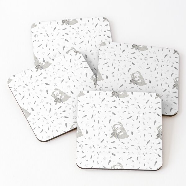 Item preview, Cute rabbit family on white seamless pattern designed and sold by Yana Mustafina | Boho Soulful Designs.