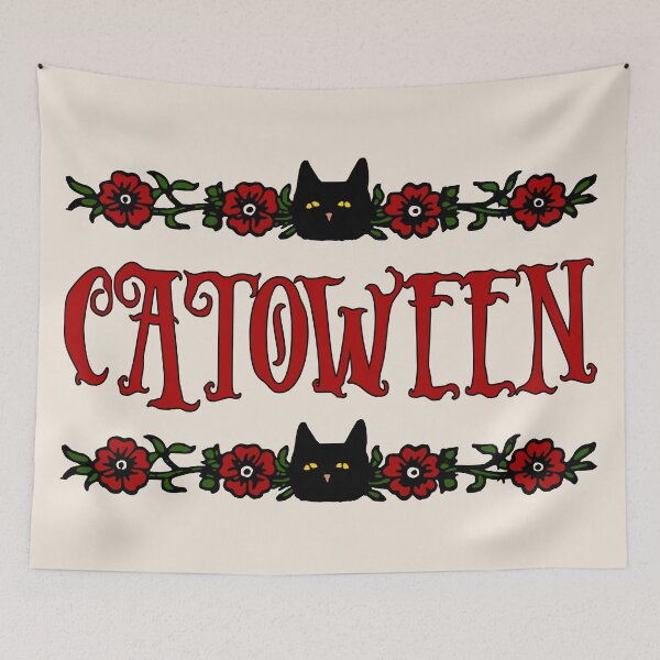 Item preview, Catoween, Black Cat, Halloween designed and sold by i-cottagedesign.