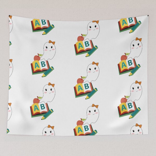 Item preview, cute ghost book reading teacher school funny halloween designed and sold by ApurwaArtShop.