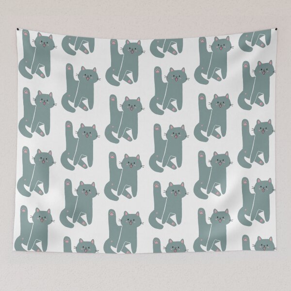 Item preview, Gray Cat Licking Butt designed and sold by waddleworks.
