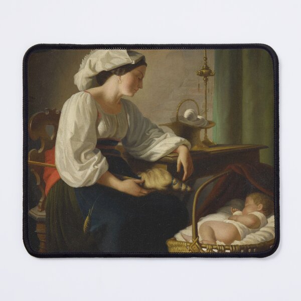 Item preview, Mother and Child | Giuseppe Mazzolini | 1879 Wholesome Italian Family Art designed and sold by CJET.