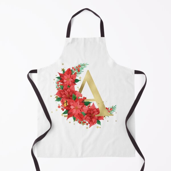 Item preview, Gold Letter "A" With Christmas Poinsettia Wreath designed and sold by Beneficial Art.