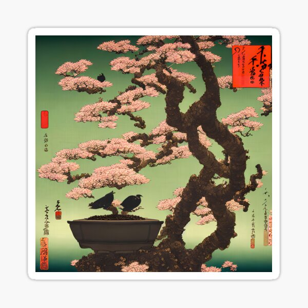 Item preview, Bonsai Tree Japanese Ukiyo-e Style designed and sold by @adorcharm Modern & Classic AI Art.