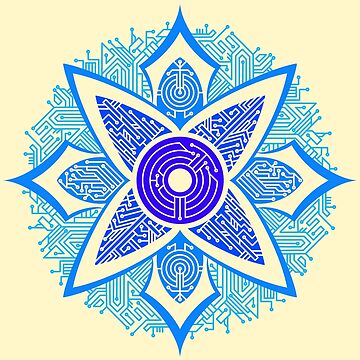 Artwork thumbnail, Circuitry Mandala (Blues) by TheRandomFactor